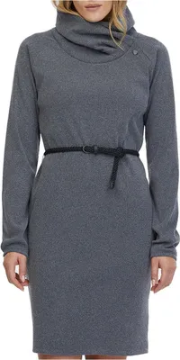 Produktbild von Bellita knielanges Sweatkleid mit asymmetrischem Stehkragen, langen Raglanärmeln, Größe L