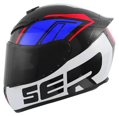 Zdjęcie produktu dla Kask motocyklowy, pełna twarz, odporny na uderzenia, niebieski, rozmiar M