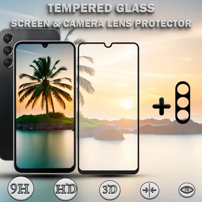 Produktbild von 1-Pack SAMSUNG A24 5G Displayschutzfolie und Objektivschutz aus 9H gehärtetem Glas