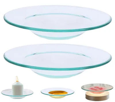 Productafbeelding van 2 stuks reserveschalen van hittebestendig transparant glas voor wasverwarmer