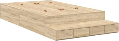 Zdjęcie produktu dla Rama łóżka z miejscem na przechowywanie Dąb Sonoma 120 cm