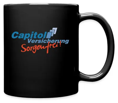 Produktbild von Spreadshirt Stromberg Capitol Versicherung Sorgenfrei Tasse Einfarbig, One size, Schwarz