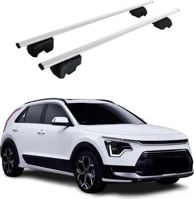 Image de Barres de toit Transversales pour Kia Niro 2022-2025 Fer Argent ABE