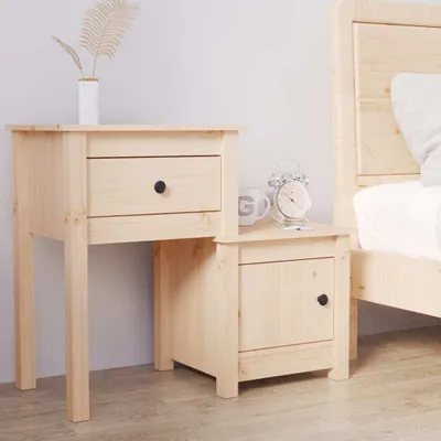 Image de vidaXL Table de nuit 79,5x38x65,5 cm Pin massif