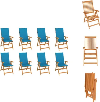 Produktbild von vidaXL Garten-Liegestühle mit Kissen 8 Stk. Massivholz Teak -  Gartenstühle