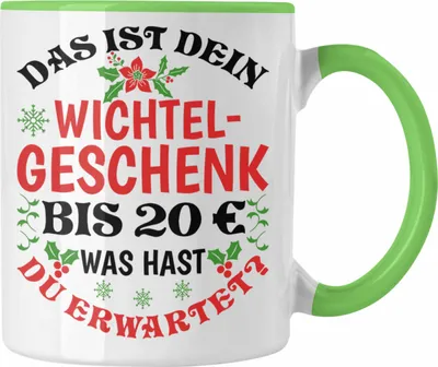 Produktbild von Trendation - Wichtelgeschenk für 20 Euro Tasse Wichteln für Frauen Kollegen Wichtel-Tasse  Das Ist Dein Wichtelgeschenk bis 20€ Was Hast du Erwartet Schrottwichteln (Grün)