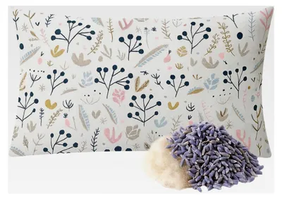 Produktbild von Lavendelkissen 30x20cm - Gefüllt mit Lavendelblüten und Schafschurwolle - Duftkissen mit Reißverschluss, blumiges Design