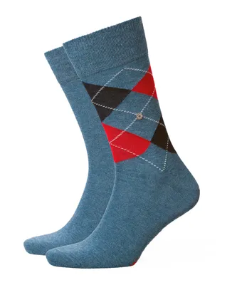Produktbild von Burlington Herren Socken Everyday 2er Pack - Rautenmuster, Uni, Onesize, 40-46 Blau