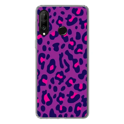 Produktbild von MuchoWow® Handyhülle Schutzhülle Hülle für Huawei P30 Lite Pantherdruck - Lila - Rosa Silikon Softcase Handy Hülle - Handyhülle