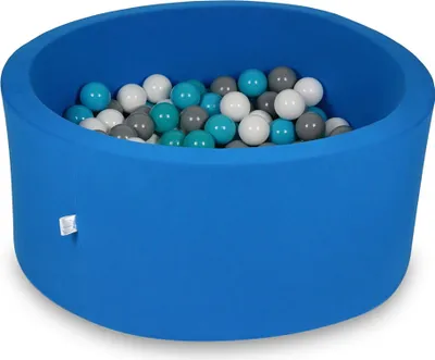 Produktbild von Trockenbecken 90x40cm blau mit 300 Bällen: weiß, grau, türkis