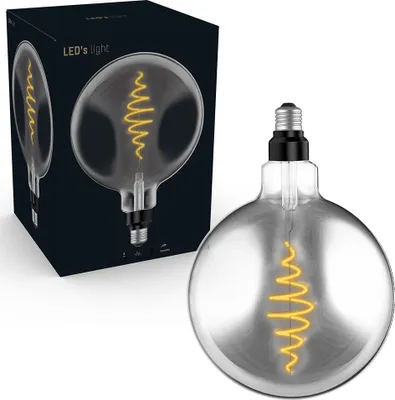 Image de Ampoule LED à filament spiralé G200 Globe 8,5 W = 20 W E27 Verre fumé 200 lm Blanc très chaud 1800 K DIMMABLE