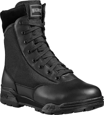 A black Magnum boot is shown against a white background.
