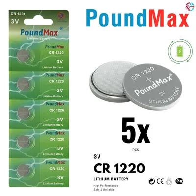 Produktbild von 5x CR1220 Knopfzellen Batterie DL1220 Lithium Coin Knopfzellen 3V