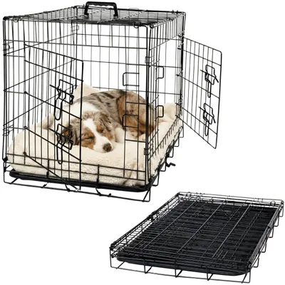 Zdjęcie produktu dla Klatka metalowa kennelowa kojec transporter dla psa kota zwierząt 92,5x57,5x64cm XL składany