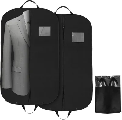 Produktbild von Livdouyu Kleidersäcke 2 Stück mit Schuhbeutel 120 x 60cm Schwarz