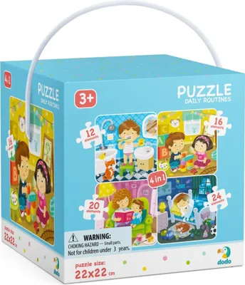 Produktbild von DODO Puzzle Mein Tag 4in1 ( 12, 16, 20, 24 Stü ck)