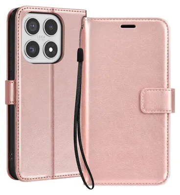 Produktbild von Mayaxess, Wallet Etui Xiaomi 17 mit Schlaufe und Standfunktion, Champagnerrosa