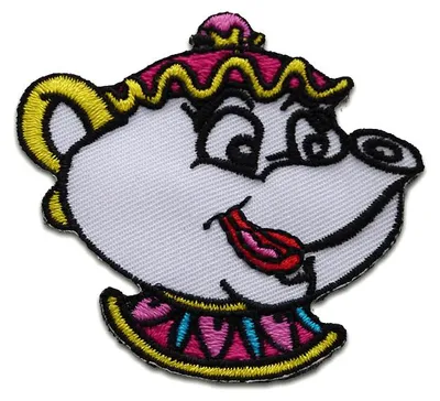 Produktbild von Disney © Die Schöne Und Das Biest Pottine - Aufnäher, Bügelbild, Aufbügler, Applikationen, Patches, Flicken, Größe: 6,3 x 6,1 cm