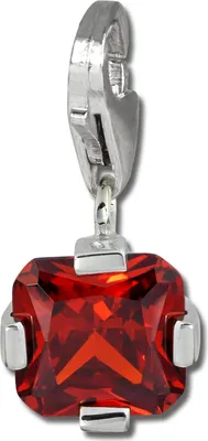 Image de SilberDream Charm pendentif carré rouge zirconium 925 argent véritable FC206R