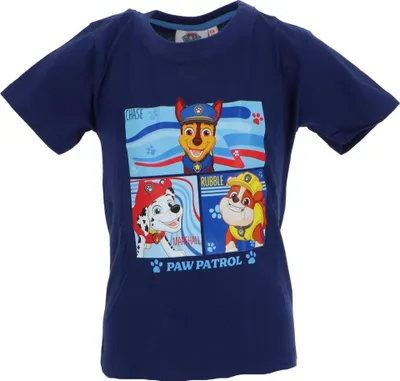 Obrázok produktu pre Detské tričko Paw Patrol s bavlnenou potlačou s krátkym rukávom veľkosť 5 rokov tmavomodré