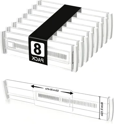 Obrázok produktu pre Organizéry do zásuviek – organizácia zásuviek – organizovanie zásuviek – nastaviteľné a protišmykové – 287–505 cm – priehľadné