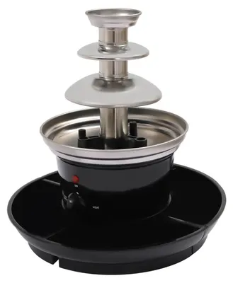 Produktbild von Dreistufiger Schokoladenbrunnen Edelstahl – Fondue & Party, Schokolade schmelzen, Obstplatte