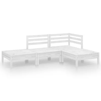 Produktbild von vidaXL 4-tlg. Garten-Lounge-Set Weiß Massivholz Kiefer