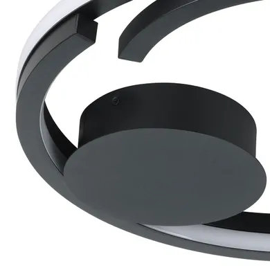 Zdjęcie produktu dla EGLO LED, lampa sufitowa Mezzomonte, lampa sufitowa do salonu, możliwość regulacji jasności, lampa do przedpokoju, lampa do sypialni, metalowa, światło ciepłe/zimne, średnica 48 cm