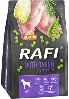 Image de RAFI avec lapin - nourriture sèche pour chiens - 3kg