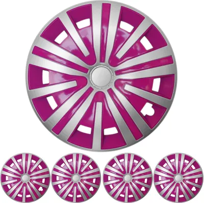 Radzierblenden Set "Spinel" in Silber / Pink 16 ZOLL 4x PREMIUM DESIGN Radkappen in der Farbe Silber von F.H.U.P. OLSZEWSKI