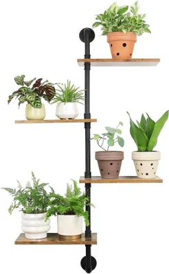 Obrázek produktu pro Nástěnný stojan na rostliny se 4 policemi – prostorově úsporný design