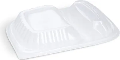 Produktbild von 100x Deckel für Mehrweg Menüschalen 2-geteilt 240 x 210 x 30 mm