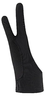 Produktbild von 1 Stück Künstler-Zeichenhandschuh, doppellagig, Zwei-Finger-Digital-Tablet-Skizzierhandschuh, für Männer und Frauen, Handballenerkennung, Digital-Art-Handschuh