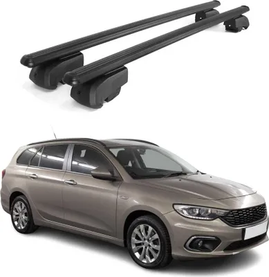 Produktbild von Dachträger Gepäckträger für Fiat Tipo Kombi 2015-2020 ABE Aluminium Schwarz