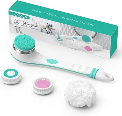 Produktbild von VOYOR 4-in-1 Elektrische Duschbürste - Rückenwaschbürste, Körperbürste, Duschschwammbürste - Wiederaufladbar, Wireless, Peeling und Hautreinigung
