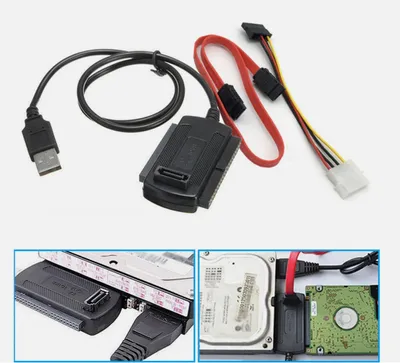 Produktbild von USB Konverter Adapterkabel 50cm für 2,5"3,5" SATA IDE Festplattenlaufwerke