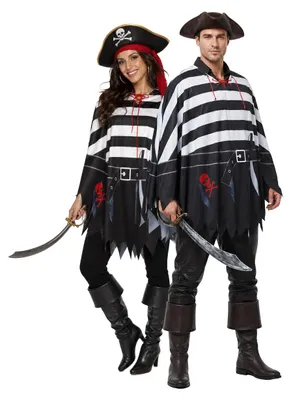 Produktbild von Piraten Poncho als Kostümüberwurf für Halloween & Fasching
