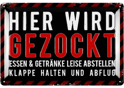 Produktbild von Retro Blechschild, Gaming Schild, HIER WIRD GEZOCKT Türschild bitte nicht stören, Gamer Geschenk - Gaming Zone - lustige Deko Jugendzimmer