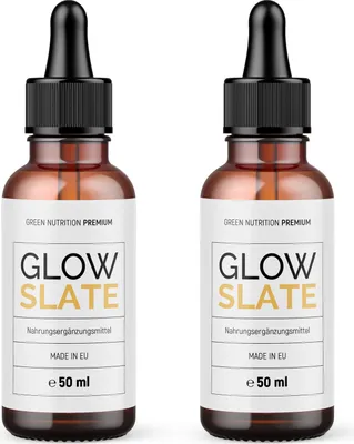 Produktbild von Glow Slate Tropfen - 100ml - Glutenfrei & laktosefrei | 2x Falschen je 50ml