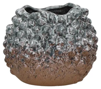 Image de Vase Pomax Espina, en céramique, gris-bleu, diamètre 15 cm, hauteur 12 cm