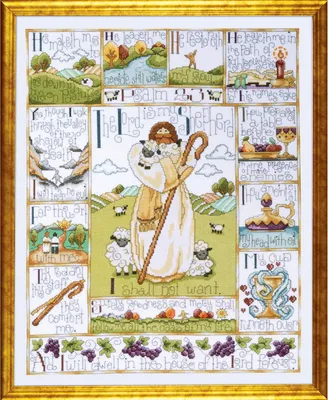 Produktbild von Design Works Kreuzstich Stickpackung "Psalm 23", Zählmuster, 40x51cm