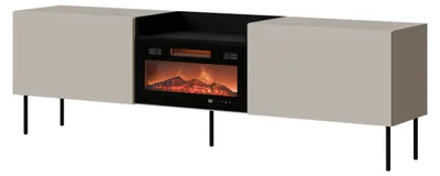 Produktbild von Furniture24 Fernsehschrank Kanton Tv - Lowboard 200 Cm Mit Elektrokamin - Kaschmir