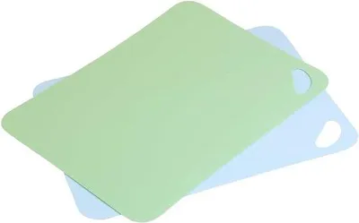 Productafbeelding van Famanu snijmat flexibel (antislip) - Set van 2, groen en lichtblauw