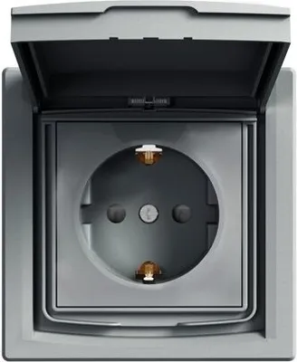 Immagine prodotto di Presa SCHUKO IP44 singola con cornice, in acciaio Schneider Asfora EPH3100362/SCH