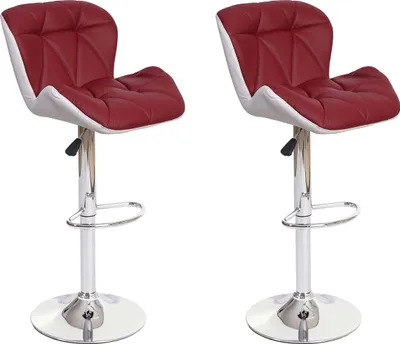 Two bar stools are shown against a white background.