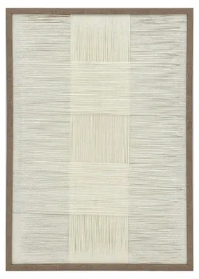 Wandbild handgewebt Baumwolle 50x70 cm Beige Boho