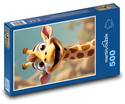 Produktbild von Puzzle 500 Glückliche Giraffe in der Natur - martinpuzzle