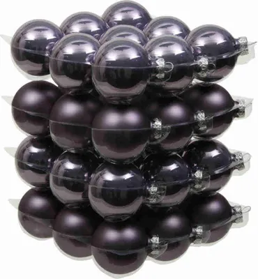 Produktbild von 36 Christbaumkugeln Glas 4cm Weihnachtskugel Kugel 40mm Baumschmuck Weihnachten, Farbe:frosted lilac