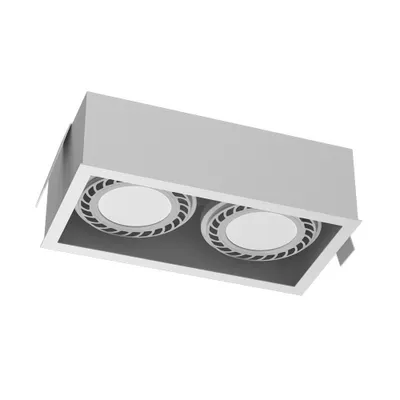 Zdjęcie produktu dla Oprawa wpuszczana prostokątna oczko biała 2xGU10 18W CAGE 3275 Brosline