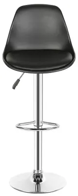 Produktbild von Barhocker 2er Set - Höhenverstellbare drehbare Barstühle - Gepolsterter Kunstleder Sitz - Metallgestell mit Fußstütze - Für Kücheninsel & Bar - Schwarz